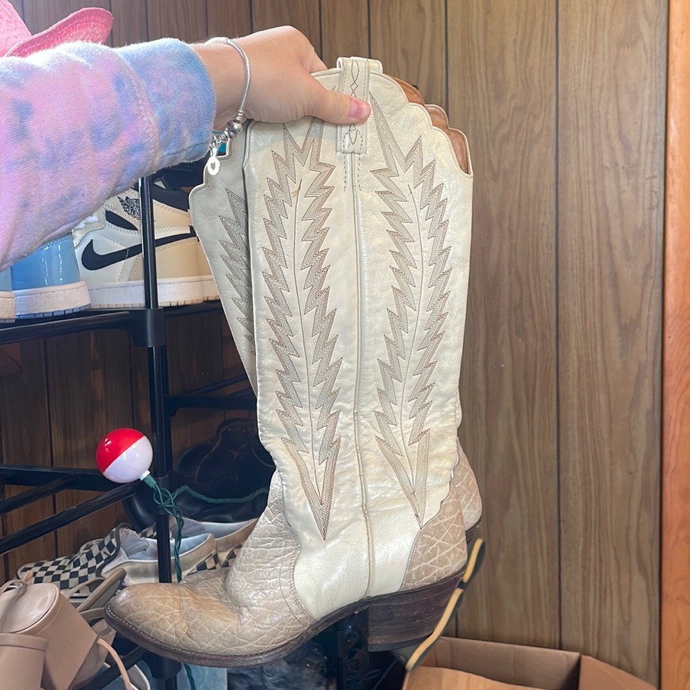 Cream, cowboy boots